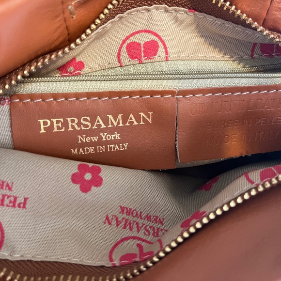 Persaman Crossbody Purse Brown with Gold Made in Italy - Picture 6 of 12